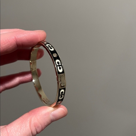 Coach Black and Silver Logo Bangle - Picture 6 of 8
